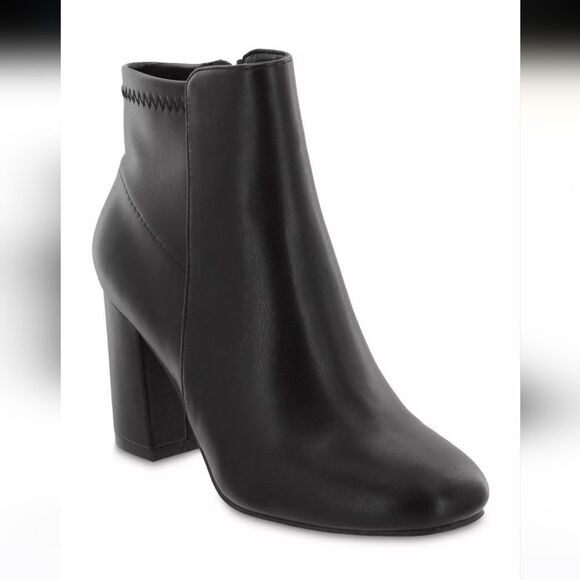 New MIA Women's Carla Boots black bootie Carla features a chic square toe zipper